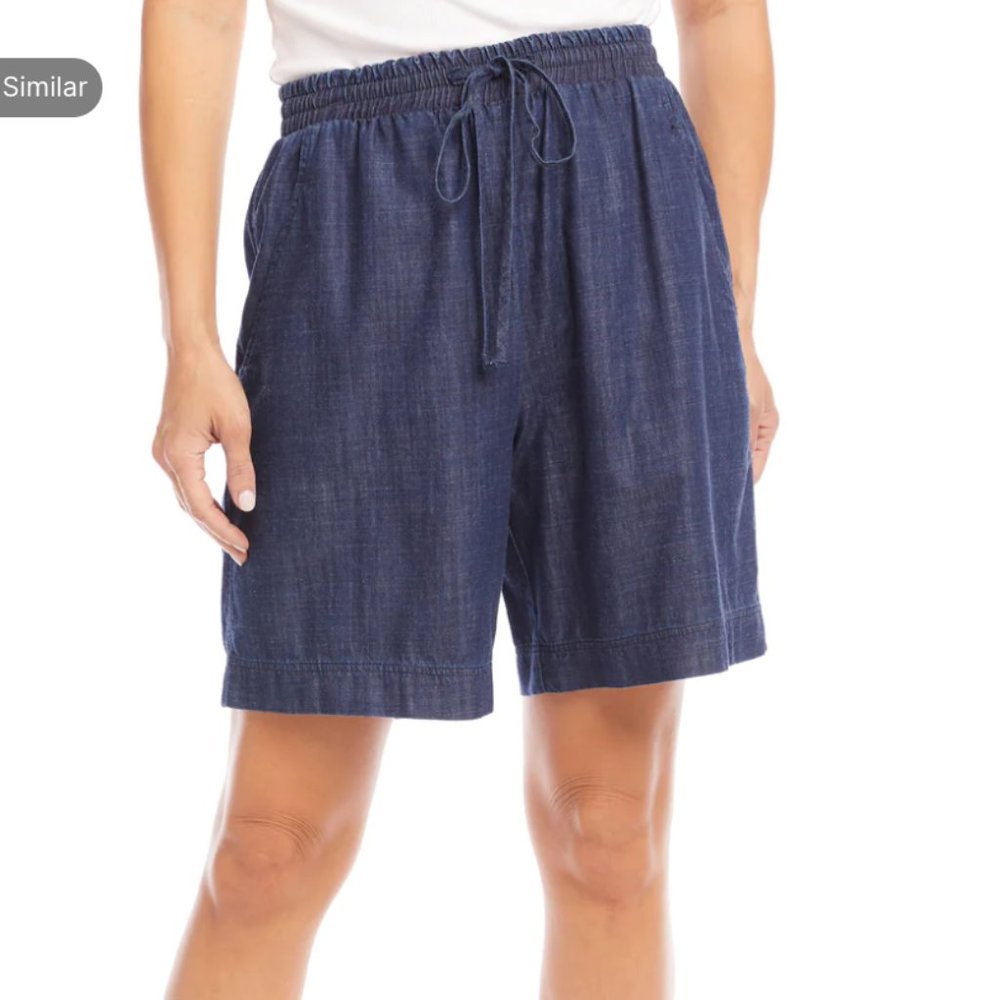 KAREN KANE Drawstring Shorts  denim new without tags L